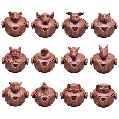 Chinese Twelve zodiac Portable Travel Tea Set Yixing Purple Clay Teapot Quik Pots Teaware Chinese Drink Teapots NLSLASI