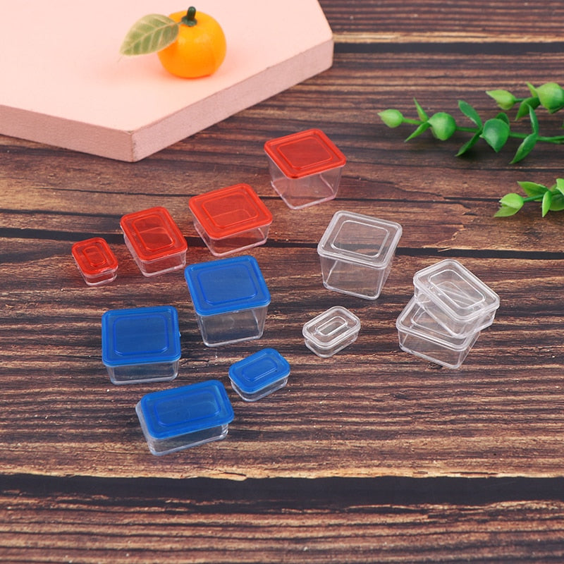 4Pcs 1/12 Miniature Dollhouse Food Container Set Mini Crisper Fruit Box lunch Box Bento Box Kitchen Blyth Doll House Accessories