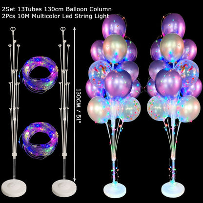 7/13/19 Tubes Balloon Column Stand Birthday Balloon Home Decor Birthday Party Decoration Kids Adult Wedding Event Party Balloon