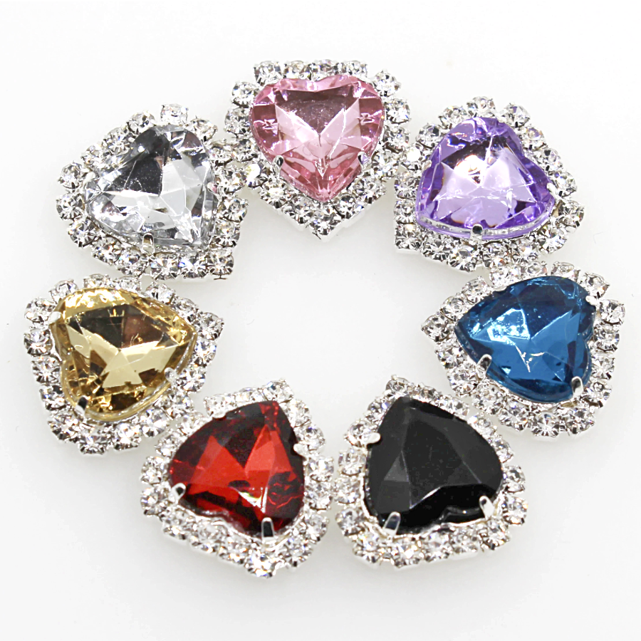 Heart-shaped Flatback Rhinestone (Bag of 10pcs)