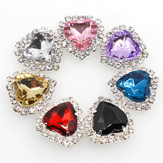 Heart-shaped Flatback Rhinestone (Bag of 10pcs)