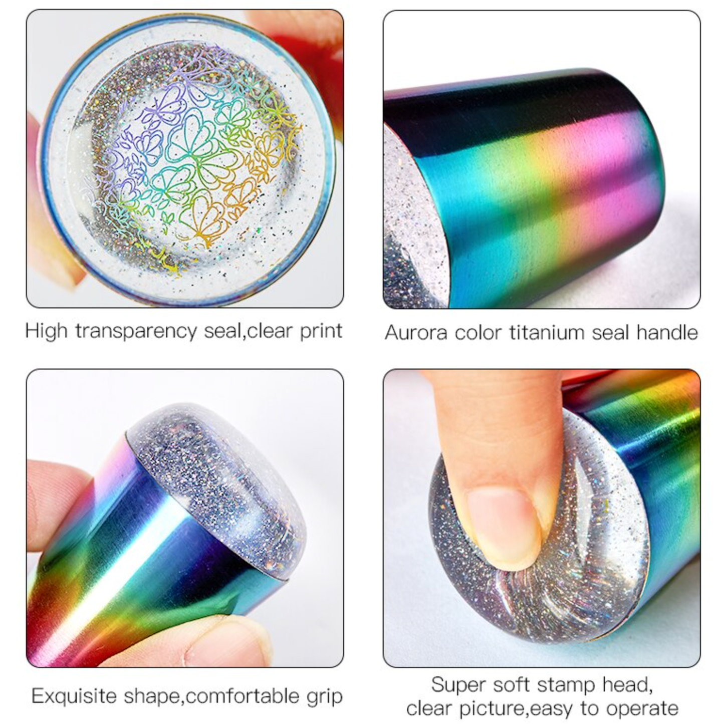 HOLOGRAPHIC Silicone Stamper (Stamping Plate & Scraper Set)