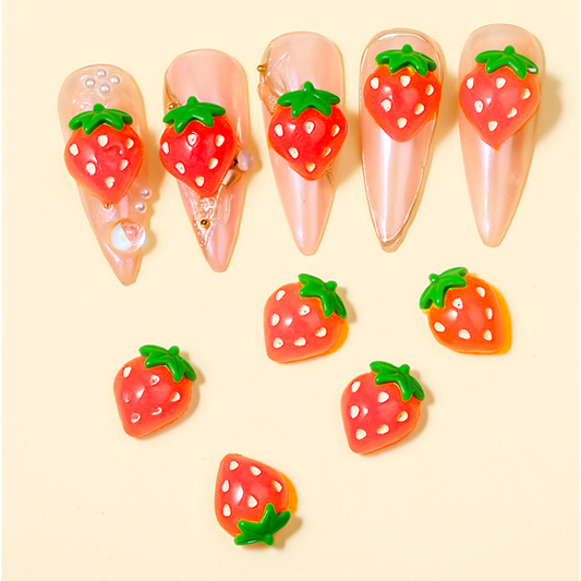 Kawaii Charm 3D Strawberry (Bag of 10pcs)