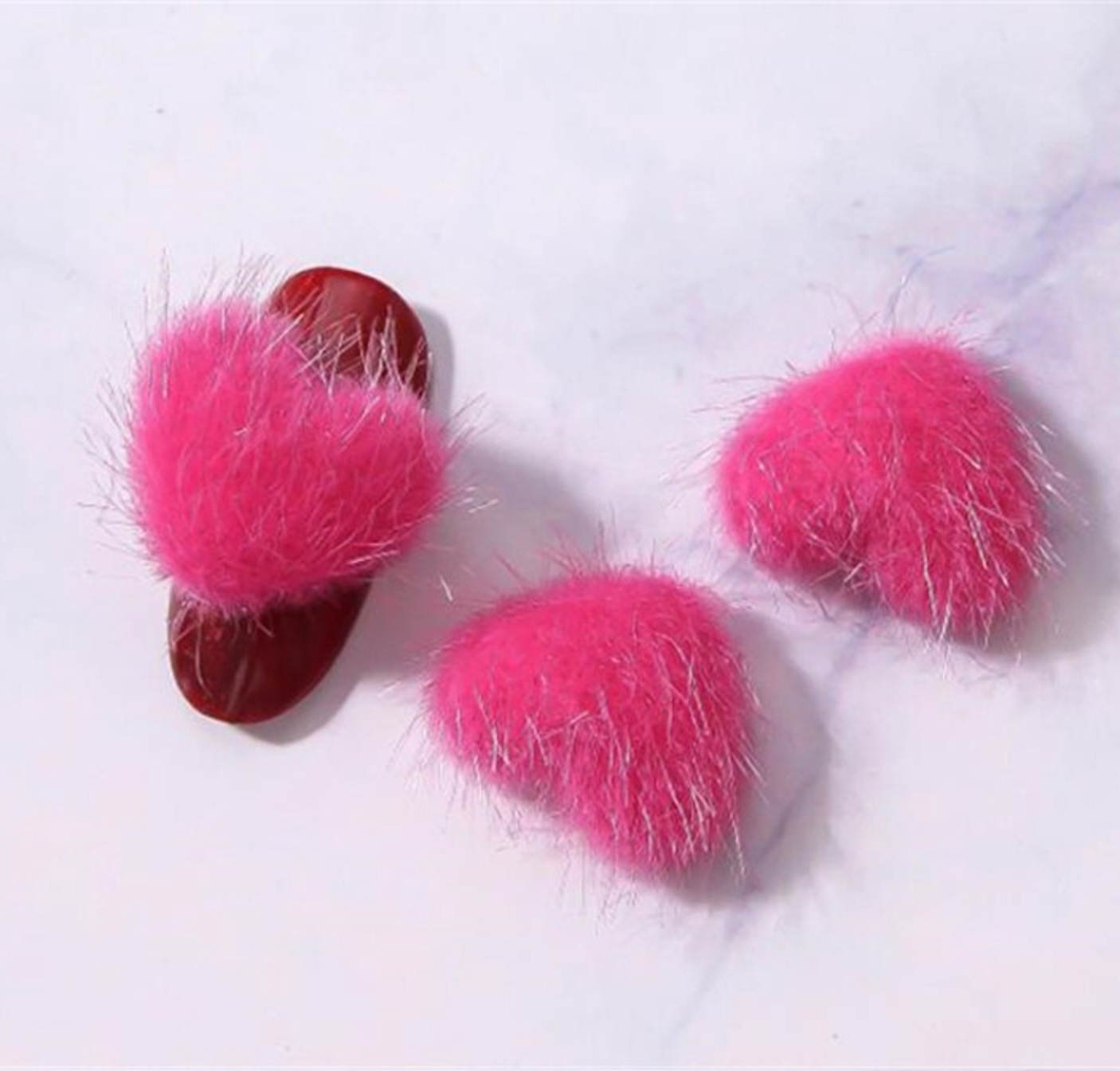 Heart Pom-Pom Magnet (Pair of 2pcs)