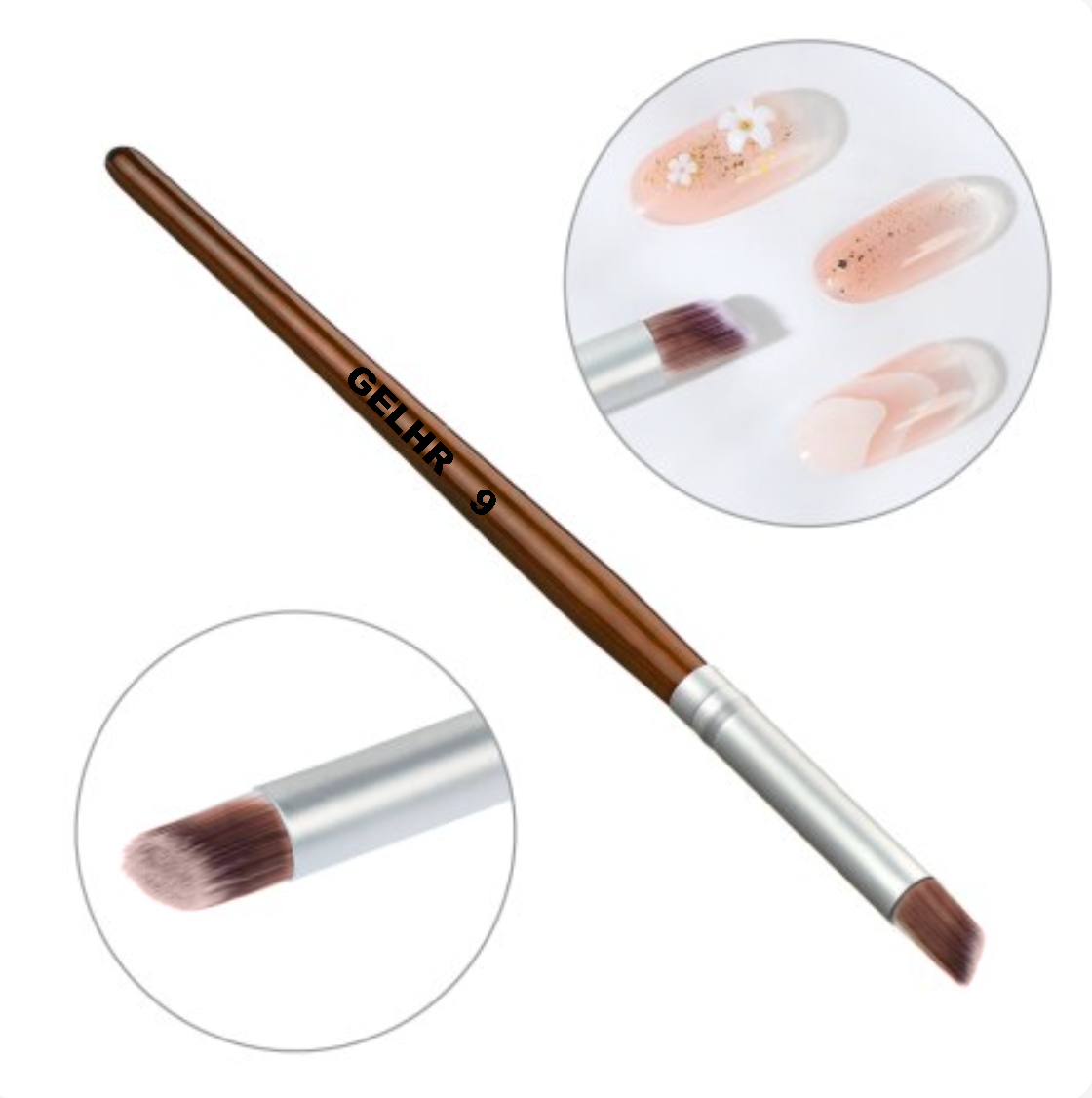 Nail Art Brush - Ombre Powder / Gel Brush #9 (Lid included)