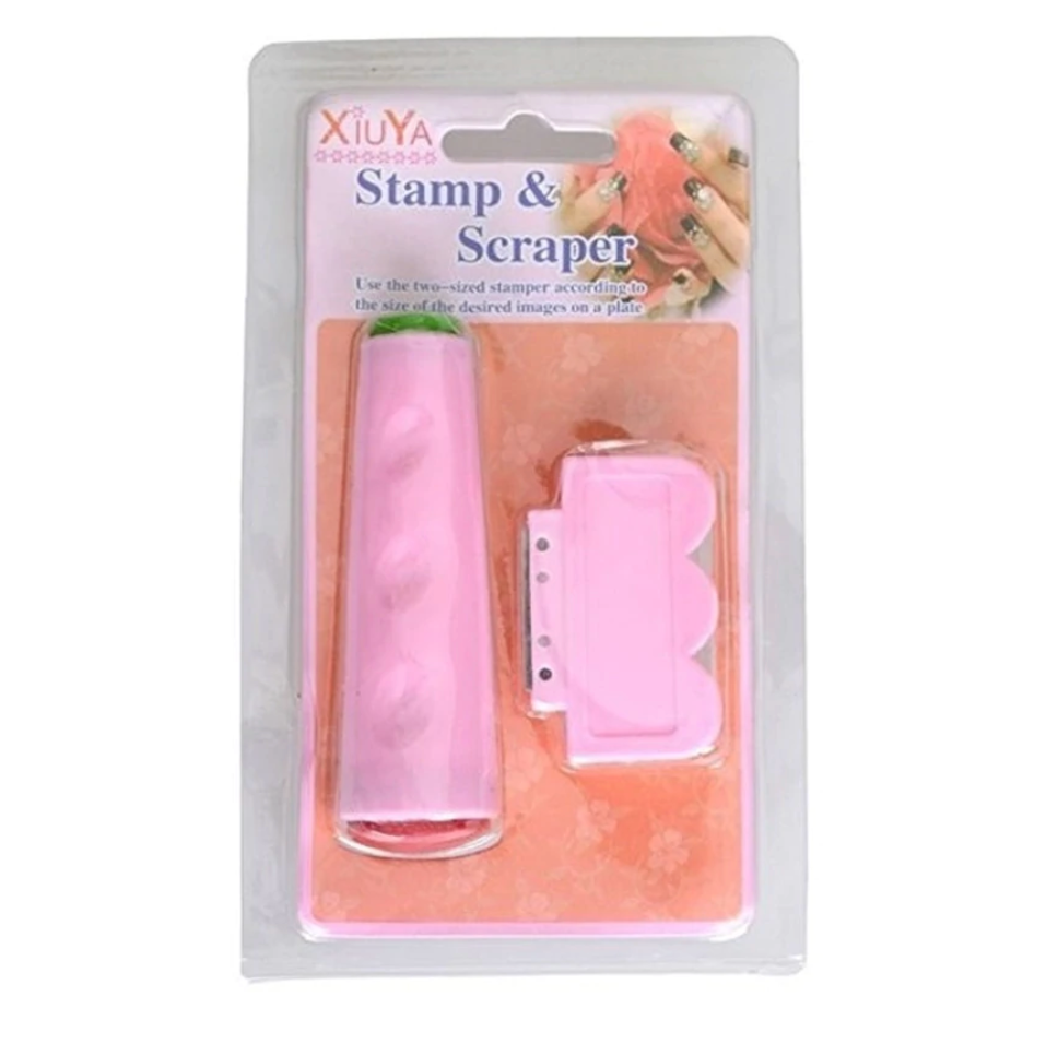 Pink Double Side Stamp & Scraper Set