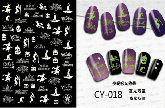 JNBS Nail Sticker Halloween Glow In The Dark