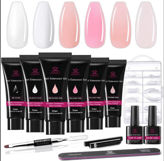 Makartt Gel Nail Extension Gel French Collection Poly Nail Gel Extension Kit