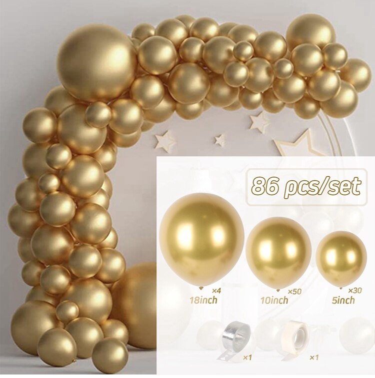 Black Gold Balloon Garland Arch Kit Confetti Latex Balloon Happy 30 40 50 Year Old Birthday Party Decoration 30th Anniversary