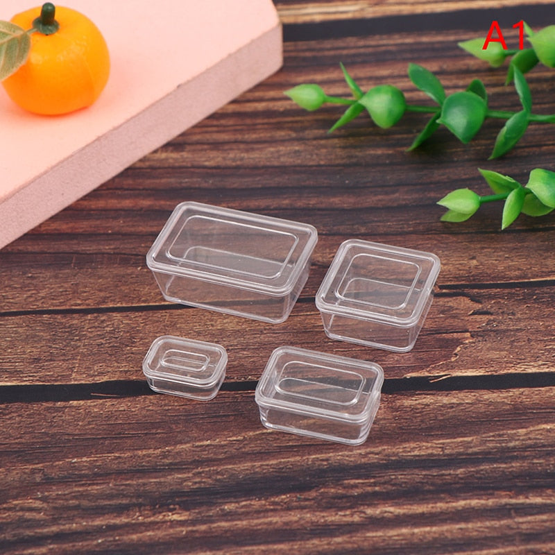 4Pcs 1/12 Miniature Dollhouse Food Container Set Mini Crisper Fruit Box lunch Box Bento Box Kitchen Blyth Doll House Accessories