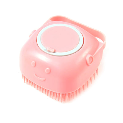 Bathroom Dog Bath Brush Massage Gloves Soft Safety Silicone Comb with Shampoo Box Pet  Dog Brush