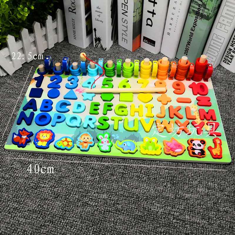 Montessori Educational Wooden Toys for Kids 2 to 4 years old Montessori Board Math Fishing Educational Toys 2 years Baby Toys