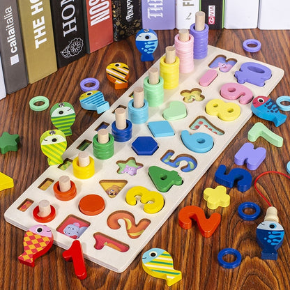 Wooden Toys Montessori for Kids Montessori Board Math Fishing Montessori Toys wooden educational toys for baby 1 2 3 Years Old