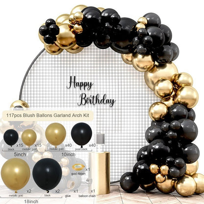 Black Gold Balloon Garland Arch Kit Confetti Latex Balloon Happy 30 40 50 Year Old Birthday Party Decoration 30th Anniversary