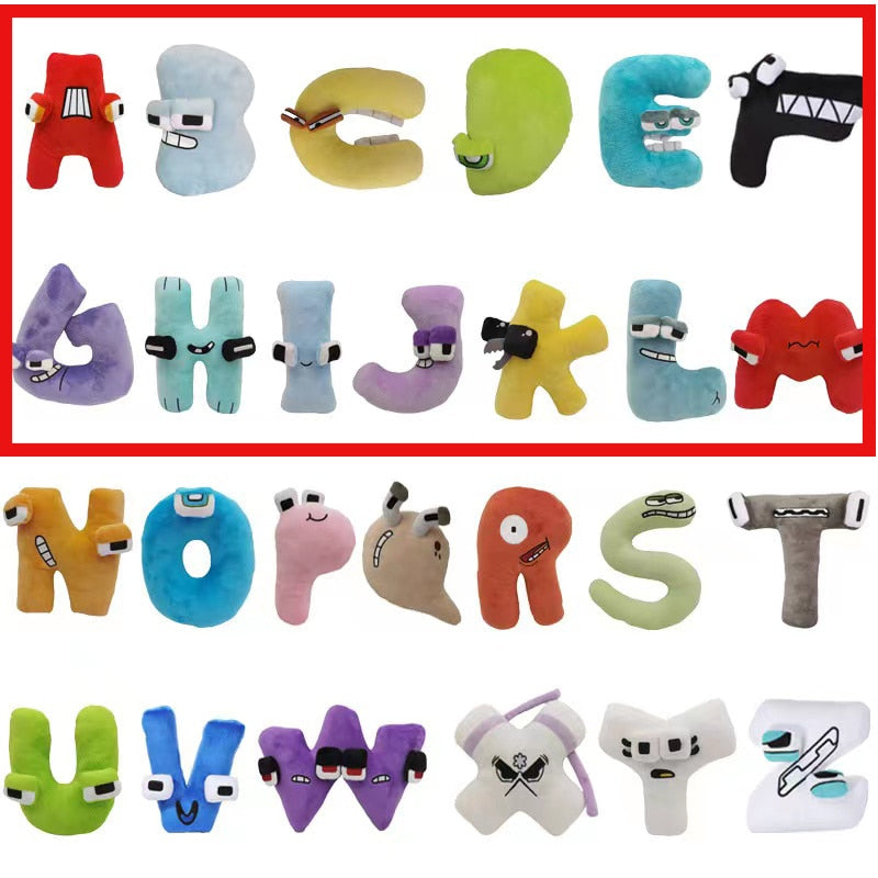 Alphabet Lore But are Plush Toy Stuffed Animal Plushie Doll Toys Gift for Kids Children Montessori Christmas Gift Toy 26 Letter