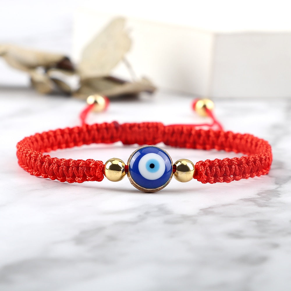 New Evil Eye Braided Bracelet Lucky Red Black Color Thread Couple Chain Handmade Prayer Bangles Pulsera Jewelry Gift for Friend