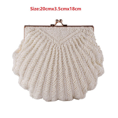 Evening Bags Women Clutch Bags Evening Clutch Bags Wedding Bridal Handbag Pearl Beaded Fashion Shell Chain Party Bags LI-383