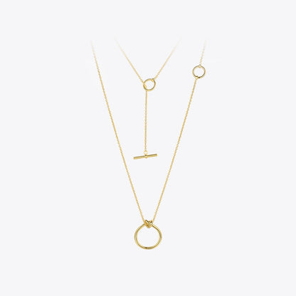 Enfashion Classic Knot Pendants Necklaces Stainless Steel Gold color Choker Necklace For Women Long Chain Jewelry Collier