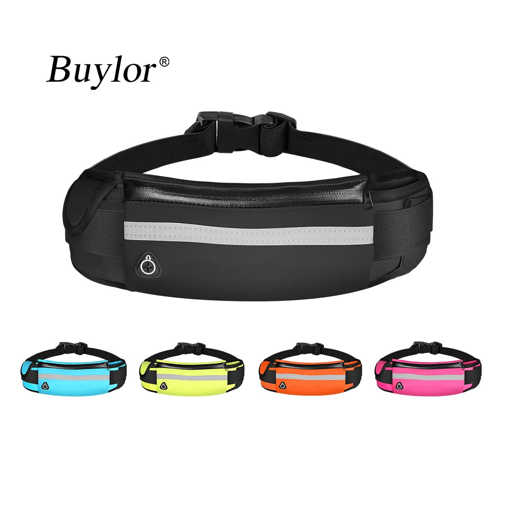 Buylor Sports Waist Pack Men Belt Pouch Women Running Belt Waist Bag Men Waterproof Fanny Pack Wallet Portable Phone Holder Gym