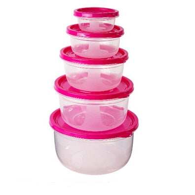 5 Pieces Sets plastic Lunch Box Portable Bowl  Food Container Lunchbox Eco-Friendly Food  Storage Boxes Kitchen Seal Box