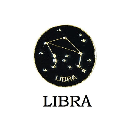 Creative 12 Constellation Badge Star Zodiac Sign Horoscope Leo Libra Virgo Enamel Brooch Personality Lapel Backpack Pins Jewelry