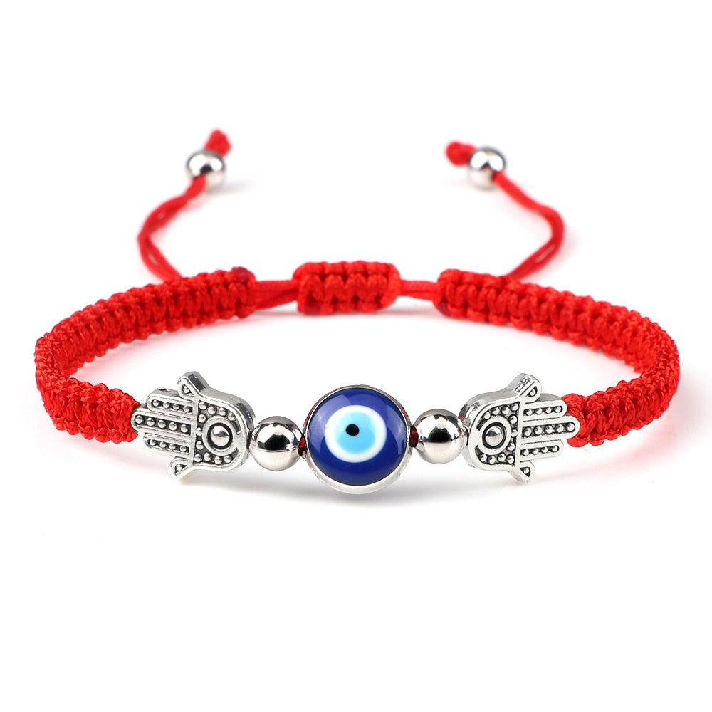 New Evil Eye Braided Bracelet Lucky Red Black Color Thread Couple Chain Handmade Prayer Bangles Pulsera Jewelry Gift for Friend