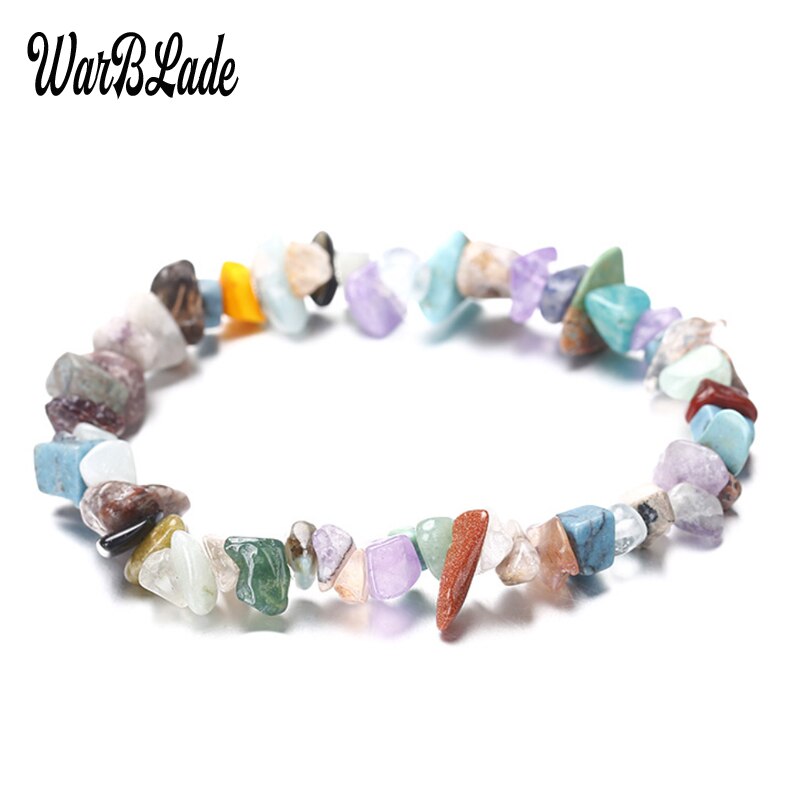 Natural Stone Bracelets for Women Strand Chips Nugget Clear Quartz Power Stone Opal Moonstone Beads Charkra Bracelet Wristband