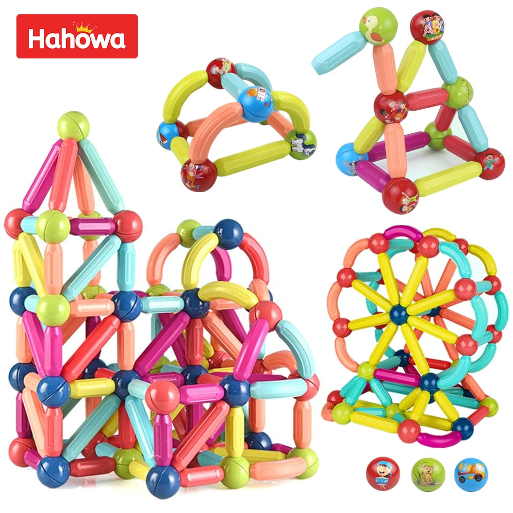 Magic Magnetic Building Blocks Toy Magnetic Construction Set Magnet Ball Sticks Rod Games Montessori Educational Toys For Kids