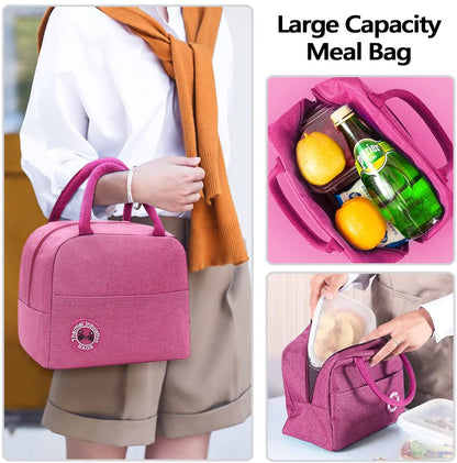 Cooler Bags Portable Zipper Thermal Gold Initials Letter Print Lunch Bags for Women Convenient Lunch Box Tote Food Storage Bags