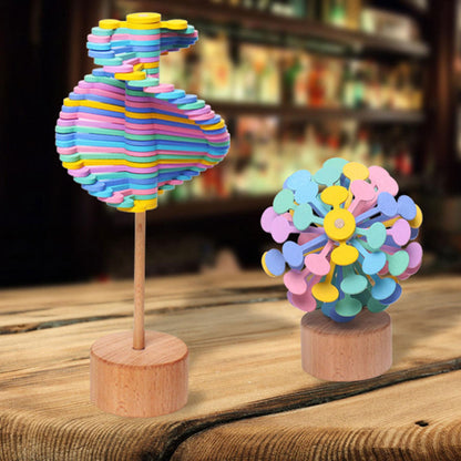 21cm Wooden Spiral Lollipop Stress Relief Toy Spinning Magic Wand Stop Stress Reliever Autism Toys Art Decoration Kids Gifts