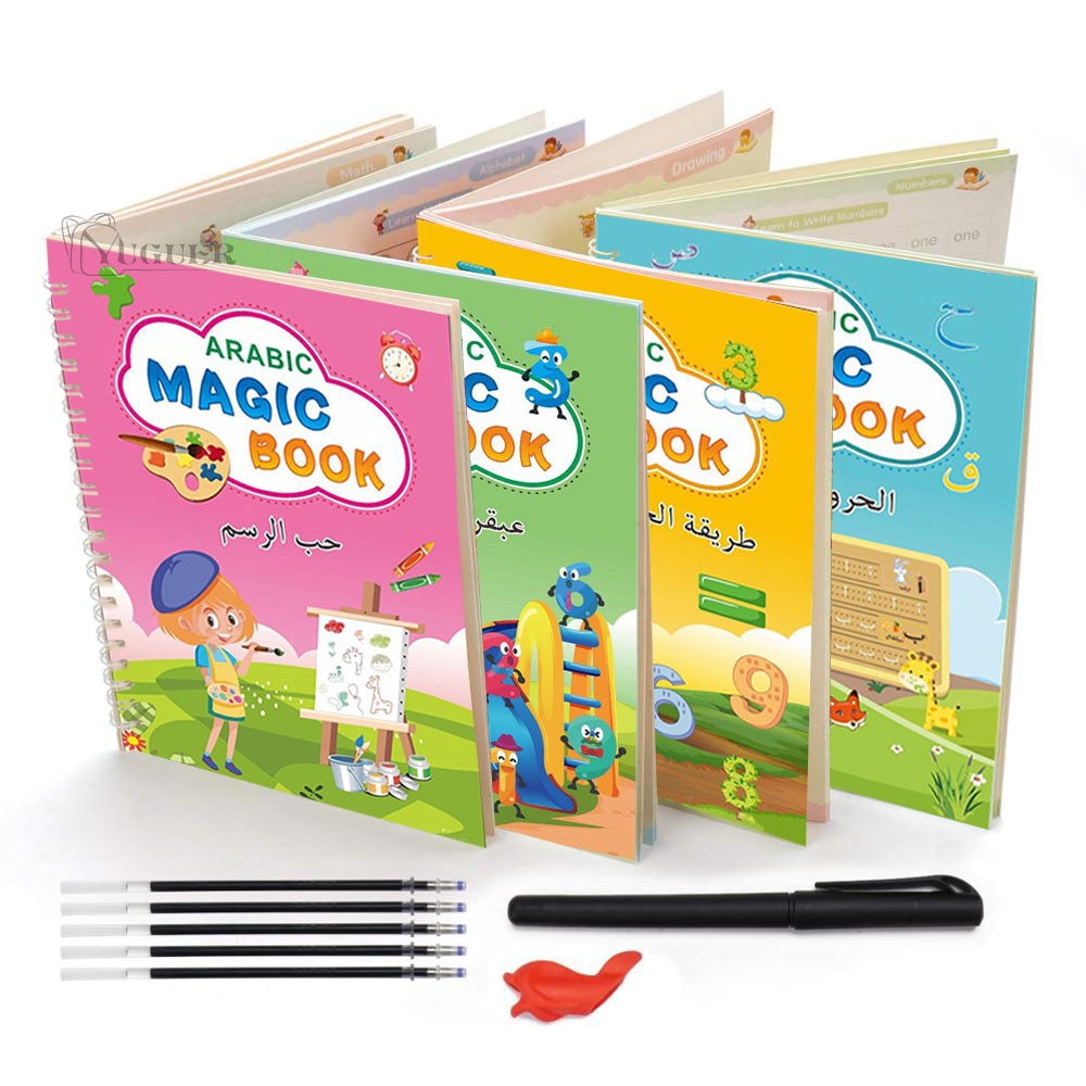 4Books Pen Magic Copy Book Free Wiping Children&#39;s Kids Writing Sticker Practice English Copybook For Calligraphy Montessori Gift