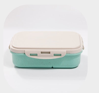 Wheat Straw Lunch Box Microwavable Tableware Students Adult Multi Grids Lunch Boxes Insulation Keep Fresh Leakproof Storage Box