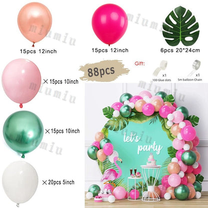 Metal Green Gold Balloon Garland Arch Kit Kids Birthday Wedding Party Matte Black White Latex Balloons Baby Shower Decorations