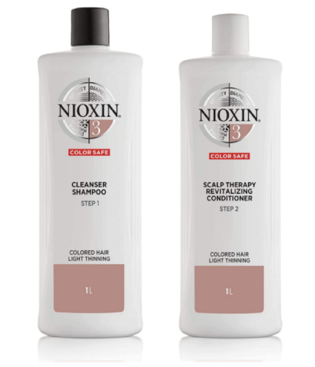 Nioxin System 3 Cleanser Shampoo & Scalp Therapy Conditioner Duo, 1L