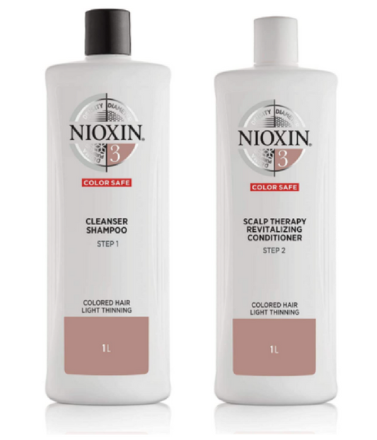 Nioxin System 3 Cleanser Shampoo & Scalp Therapy Conditioner Duo, 1L