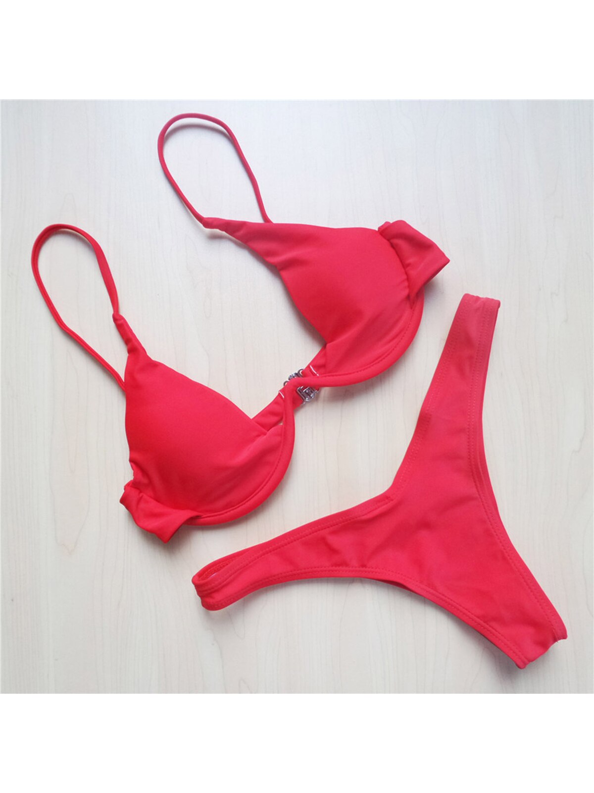 S - XL V-bar Underwired Bikini Female Swimsuit Women Swimwear Two-piece V shape Wire Bikini set Bather Bathing Suit Swim V439