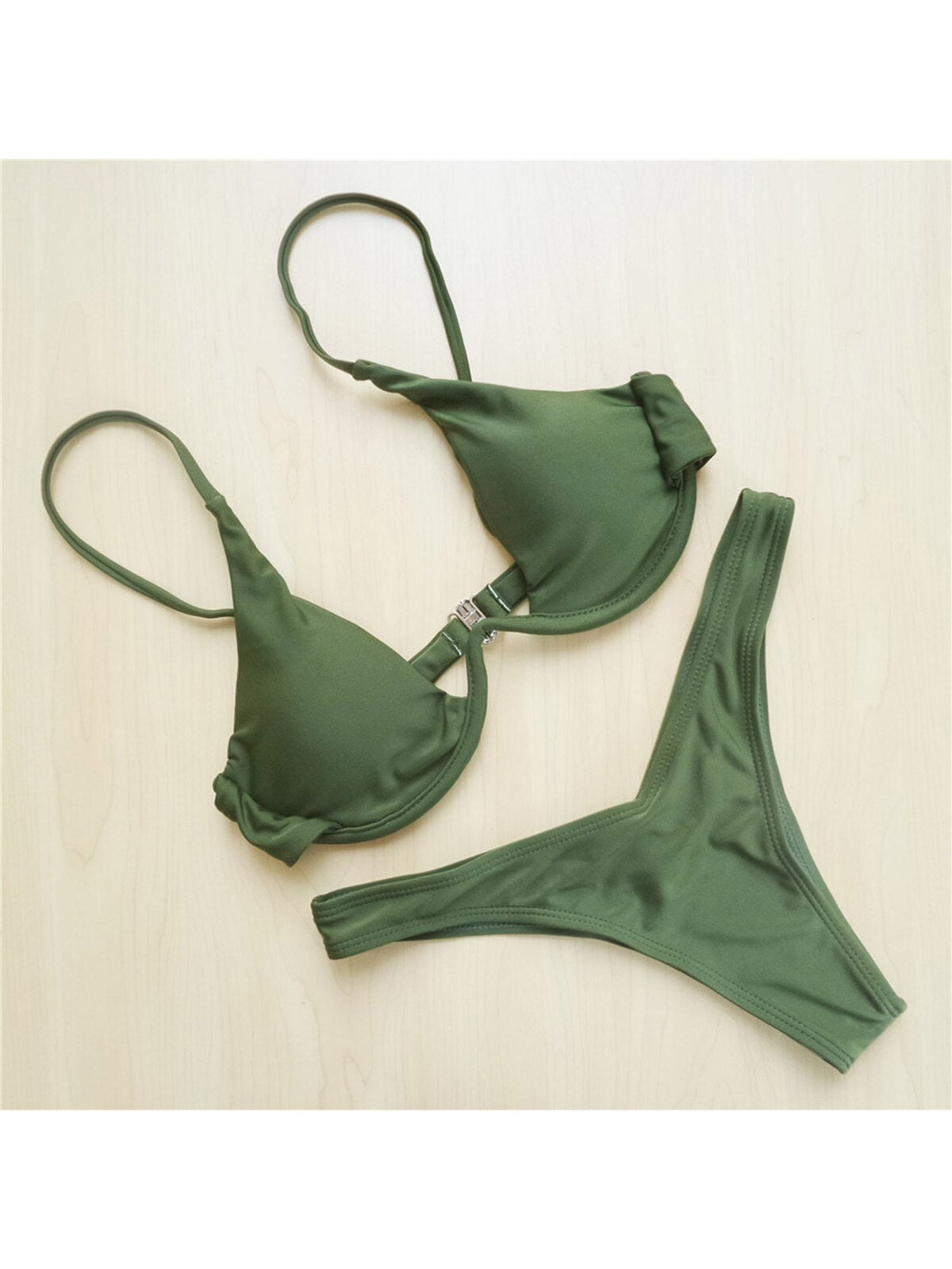 S - XL V-bar Underwired Bikini Female Swimsuit Women Swimwear Two-piece V shape Wire Bikini set Bather Bathing Suit Swim V439