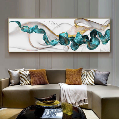 Abstract Golden Jade Splash Fine Wide Format Wall Art Canvas Paintings Print Poster Pictures Decoration Home Bedroom Living Room