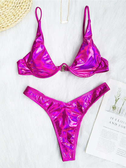 S - XL V-bar Underwired Bikini Female Swimsuit Women Swimwear Two-piece V shape Wire Bikini set Bather Bathing Suit Swim V439