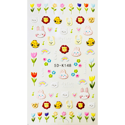 Nail Sticker 5D Embossed Cute and Colorful Decoration