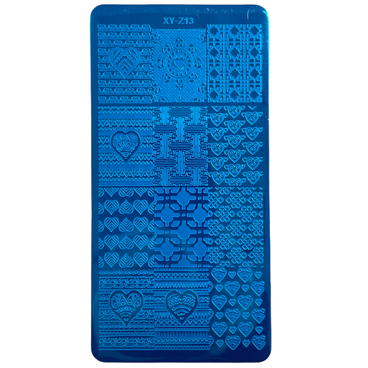 Nail Stamping Plate - HEART XYZ13 (12grids)