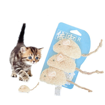 3pcs New Plush Simulation Mouse Cat Toy Plush Mouse Cat Scratch Bite Resistance Interactive Mouse Toy Playing Toy For Cat Kitten