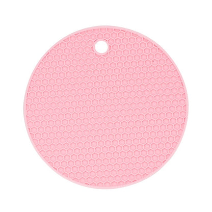 2pcs Multifunctional Round Heat Resistant Silicone Mat Cup Coasters Non-slip Pot Holder Table Placemat Kitchen Accessories Tool