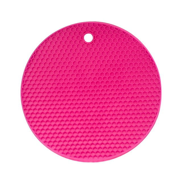 2pcs Multifunctional Round Heat Resistant Silicone Mat Cup Coasters Non-slip Pot Holder Table Placemat Kitchen Accessories Tool