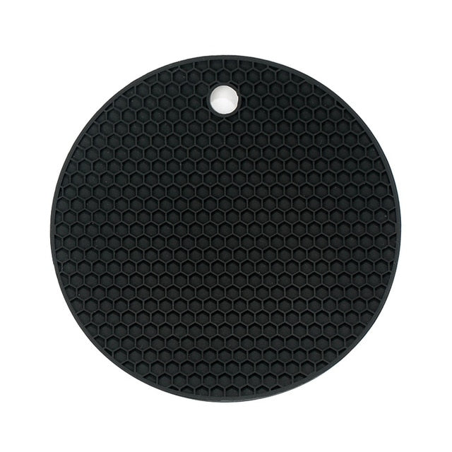 2pcs Multifunctional Round Heat Resistant Silicone Mat Cup Coasters Non-slip Pot Holder Table Placemat Kitchen Accessories Tool