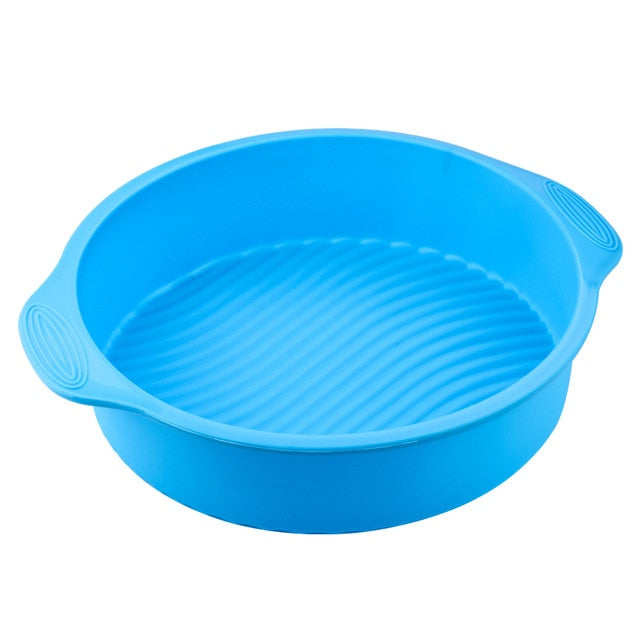 Silicone Round Food Grade Non Stick Cake Bakeware 3D Cake Mold Baking Tool Loaf Bread Tray Birthday Cake Dessert Pan Tools