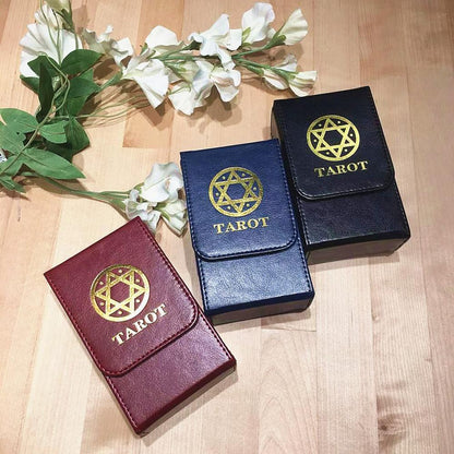 High quality tarot storage box double leather collection board game card box storage bag pentagram tablecloth FT030