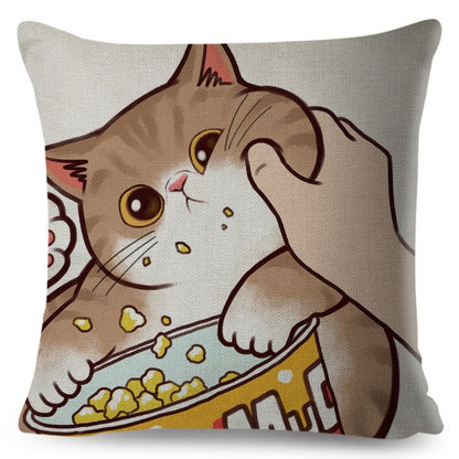 Funny Love Kiss Cute Cat Pillows Cases for Sofa Home Car Cushion Cover Pillow Covers Decor Cartoon Pillowcase 45x45cm