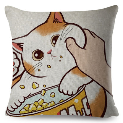 Funny Love Kiss Cute Cat Pillows Cases for Sofa Home Car Cushion Cover Pillow Covers Decor Cartoon Pillowcase 45x45cm