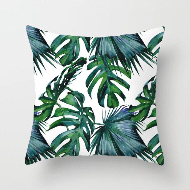 Tropical Plants Pattern Decorative Cushions Pillowcase Polyester Cushion Cover Throw Pillow Sofa Decoration Pillowcover 40506